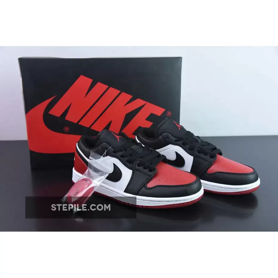 Air Jordan 1 Low "Bred Toe" White/Black-Red 553558-161