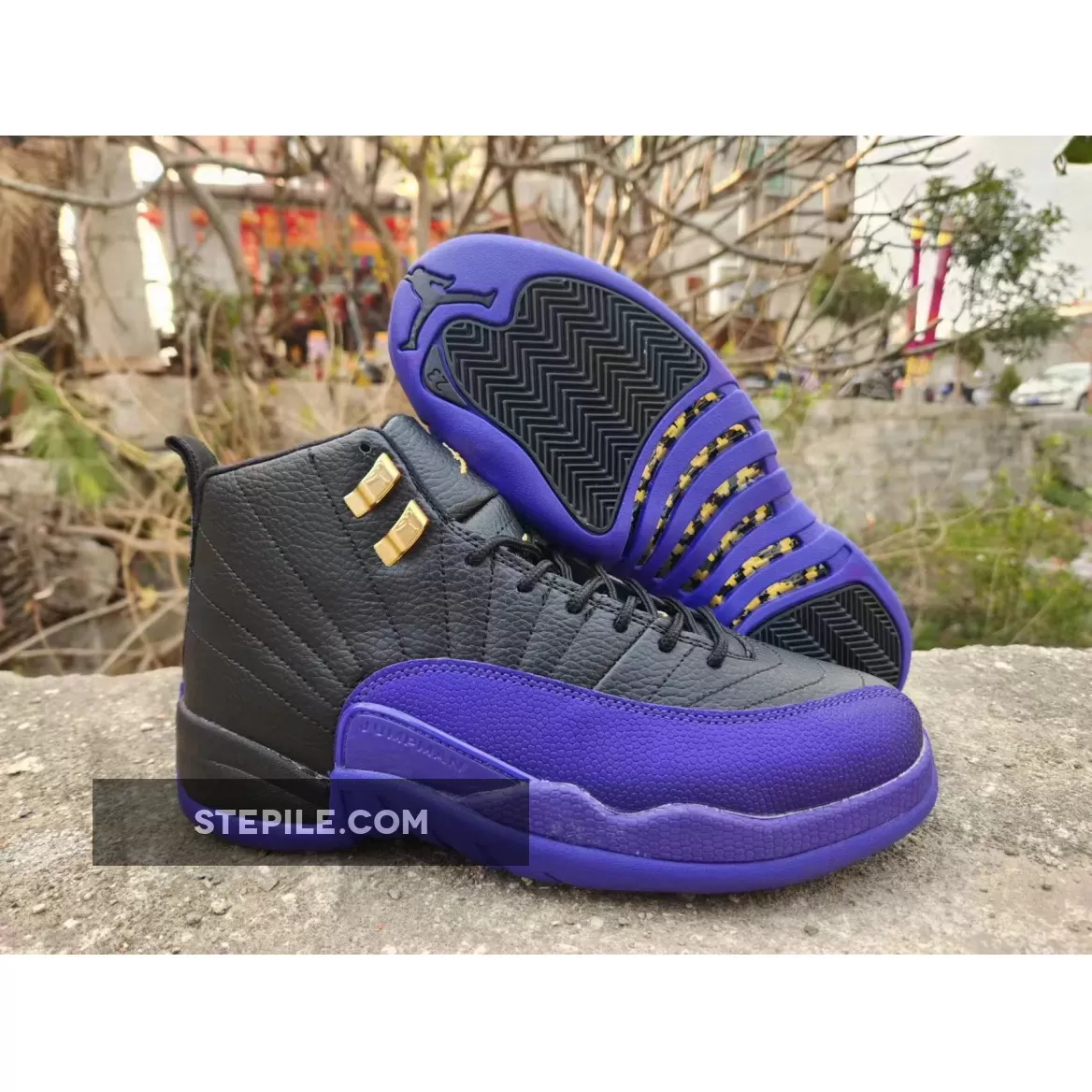 Air Jordan 12 Black/Taxi/Field Purple CT8013-057 #purple 12 jordans