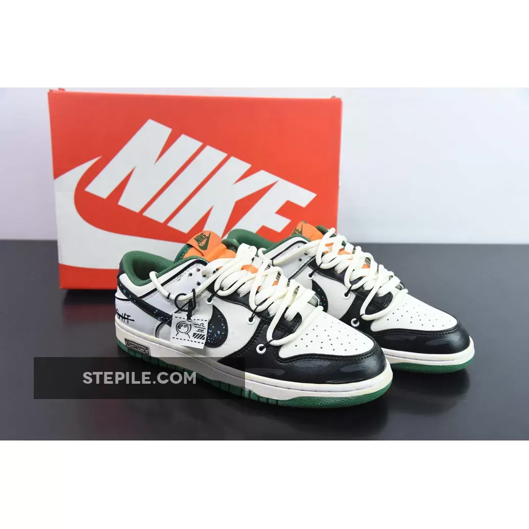 Nike Dunk Low Custom 'Hold Me Tight' White Black Green Orange 1684053240 New Releases