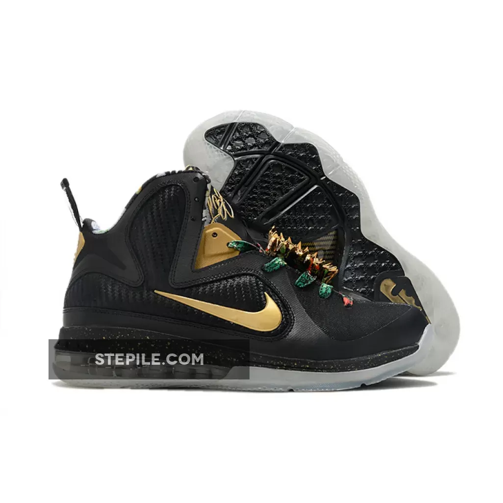 Nike LeBron 9 'Watch The Throne' Black/Metallic Gold DO9353-001 - throne 2.0 black