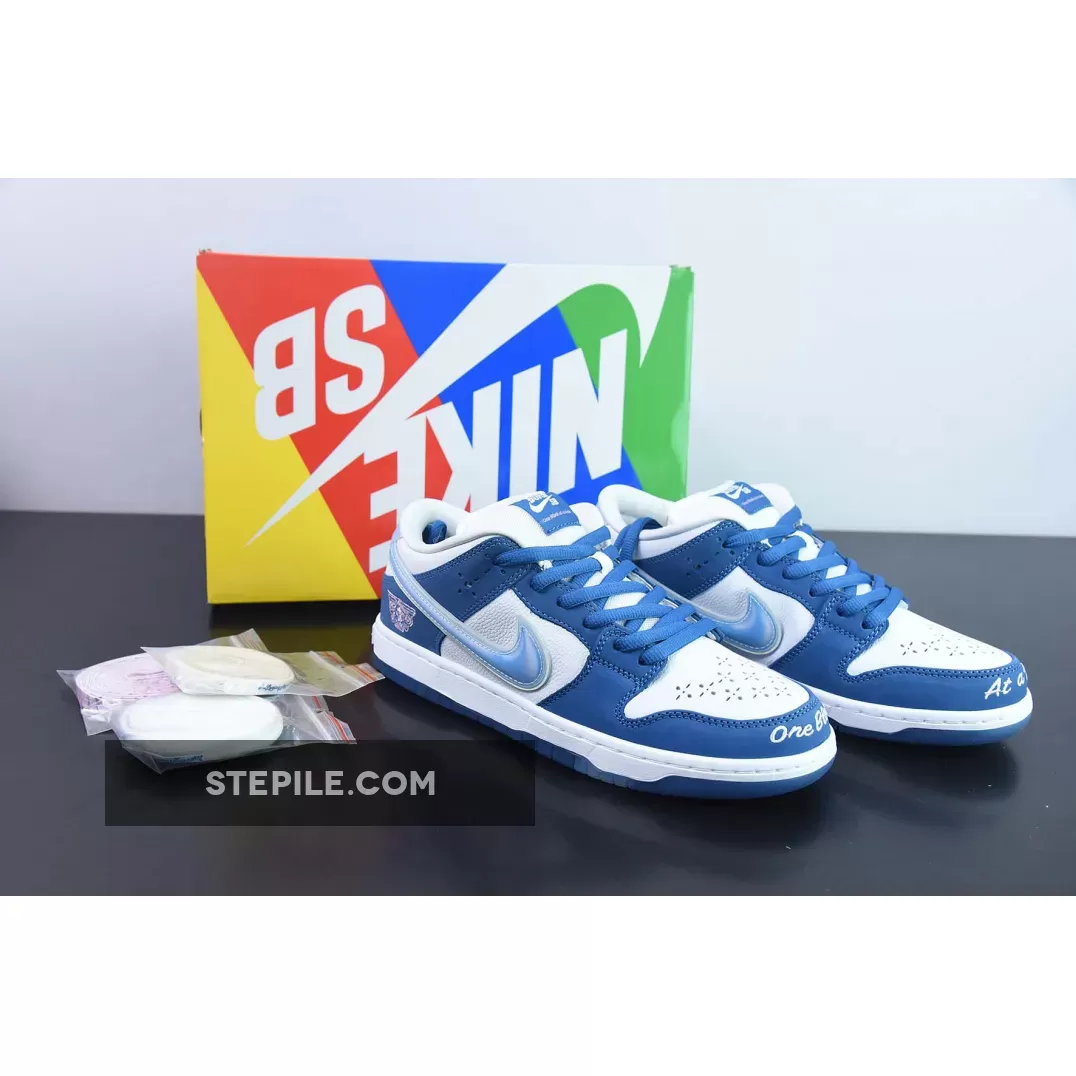 Born x Raised x Nike SB Dunk Low White Blue FN7819-400