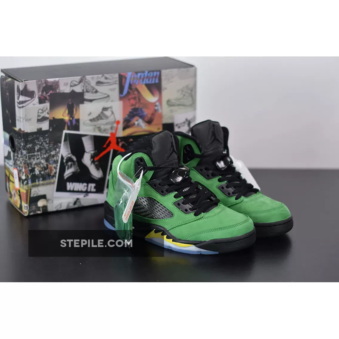 Air Jordan 5 SE 'Oregon' Apple Green/Black-Yellow Strike-Black #green apple jordan