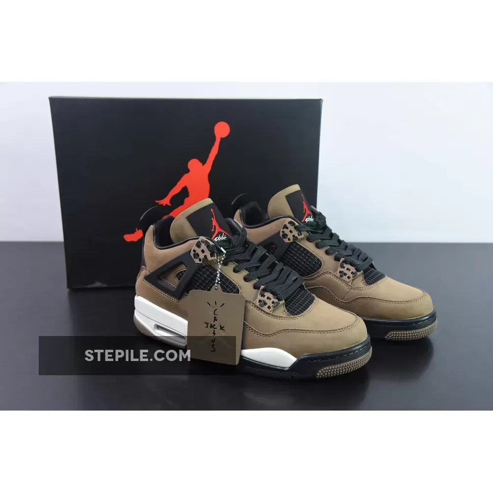 Travis Scott X Air Jordan 4 Olive Grey Black AJ4-882335 Online