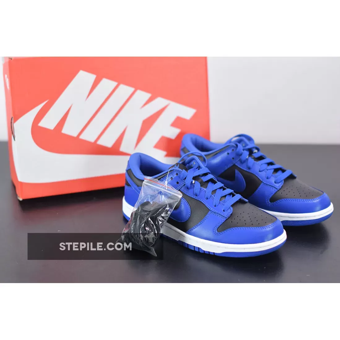 Nike Dunk Low Hyper Cobalt - blue and black dunks - stepile