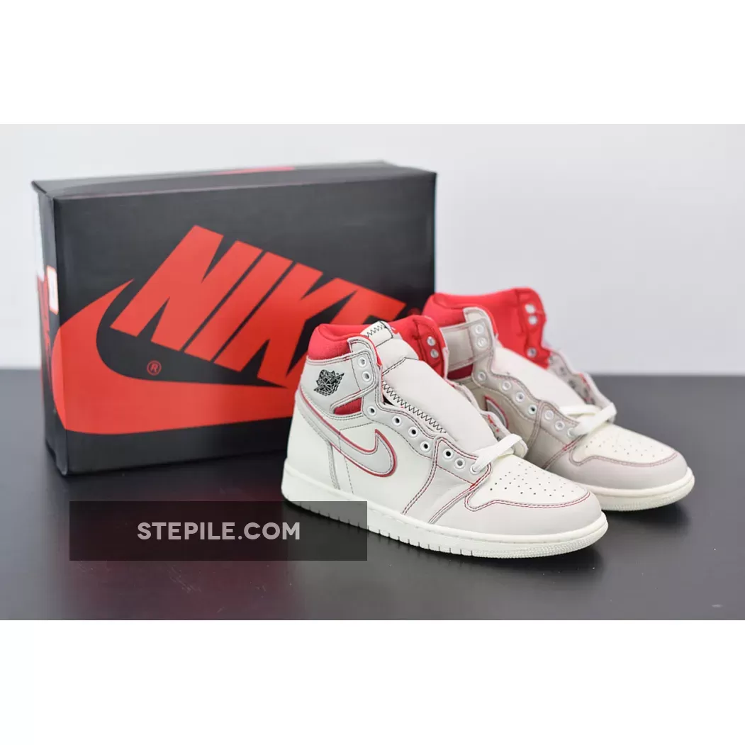 Air Jordan 1 Retro High OG 'Phantom' Sail/Black-Phantom-University Red #retro phantom