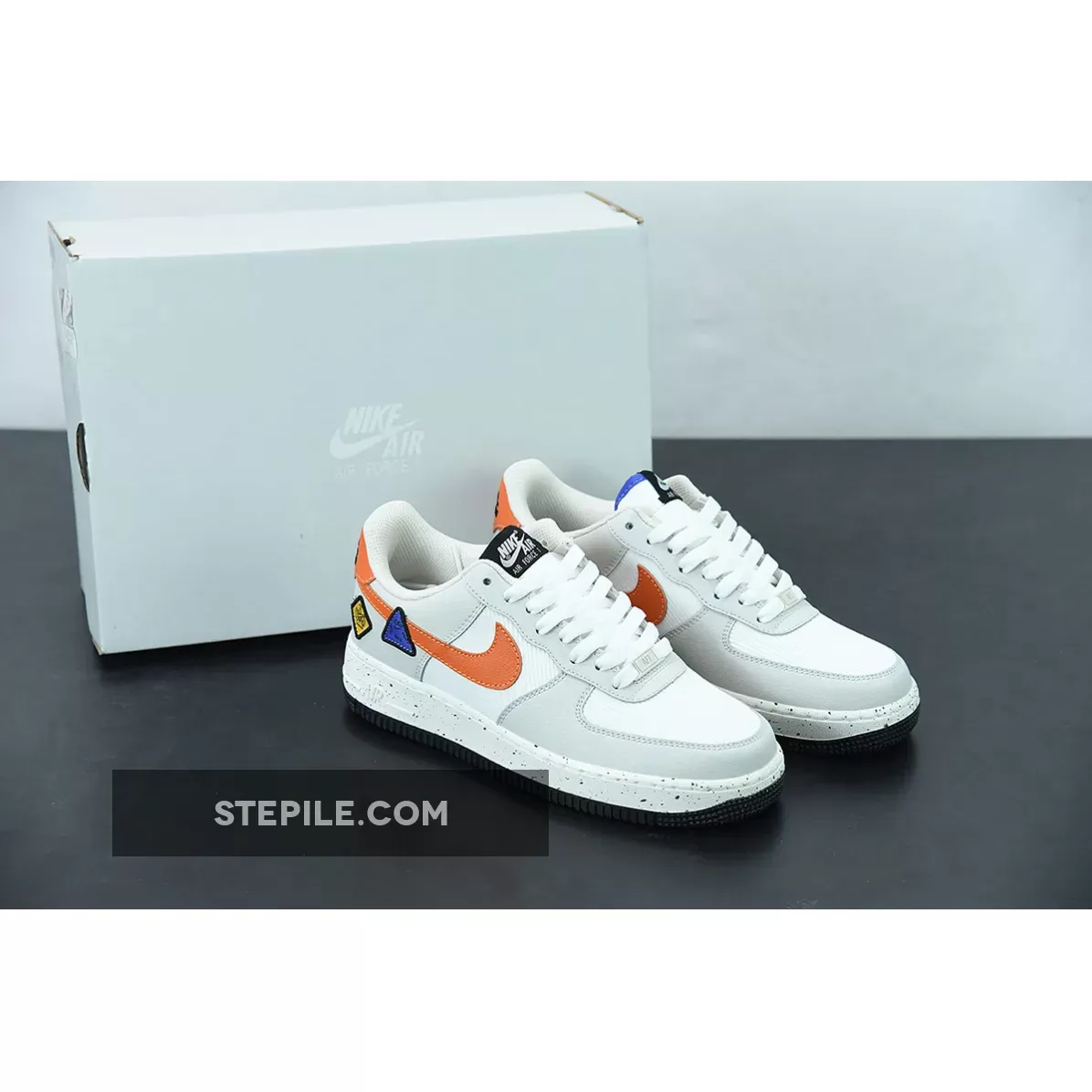 Nike Air Force 1 Low Light Bone/Sail-White-Blue Stone-Starfish Orange | light bone air force 1 DO4657-081