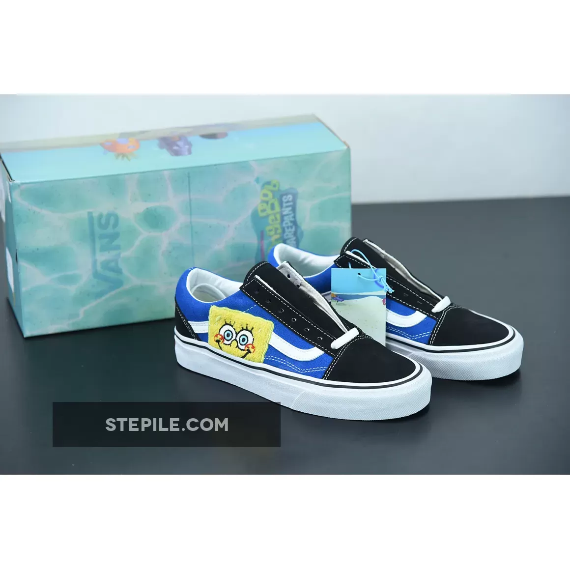 SpongeBob x Vans Old Skool Black Blue #vans old skool spongebob