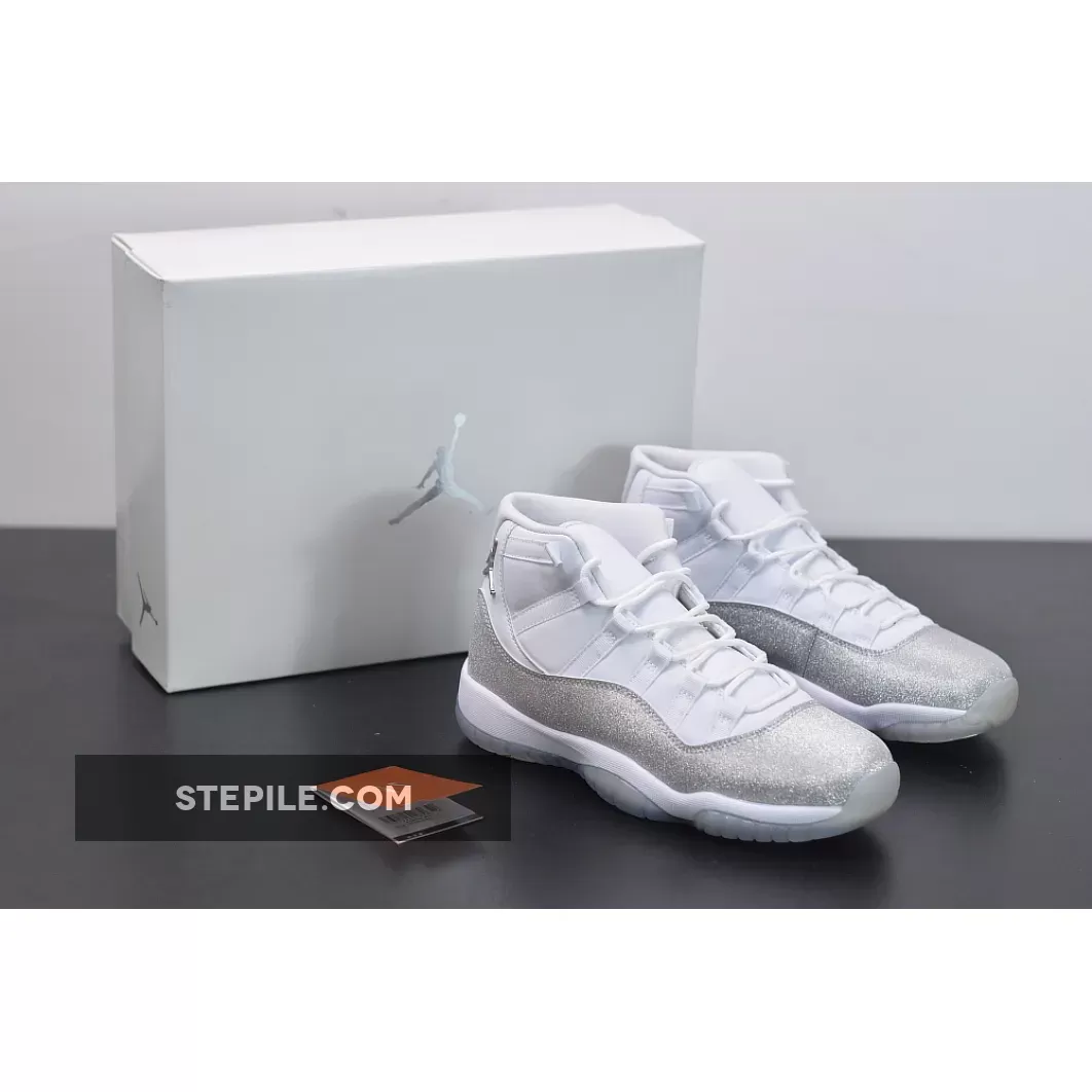 Air Jordan 11 Retro 'Metallic Silver' AJ11 WHITE #sparkly jordan 11