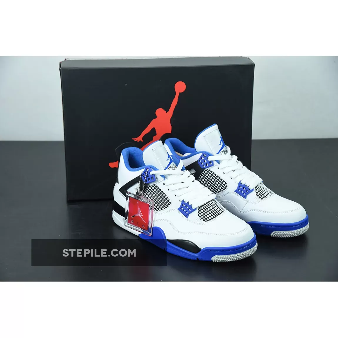 Air Jordan 4 Retro 'Motorsports' AJ4 White/Game Royal-Black