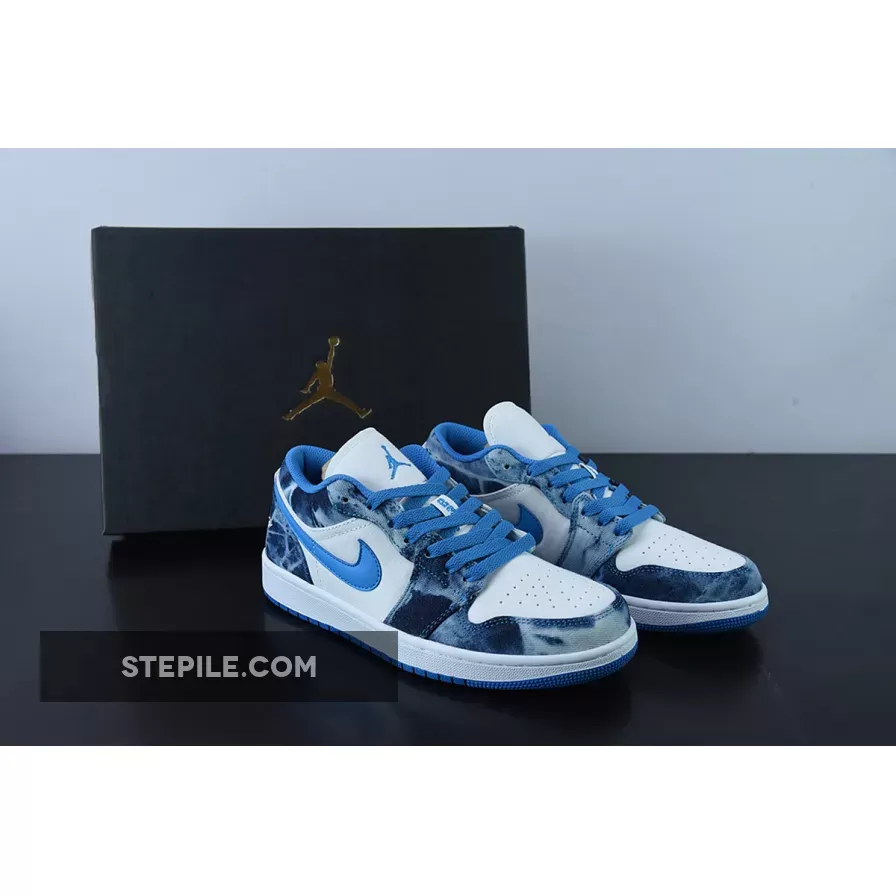 Air Jordan 1 Low 'Washed Denim' White/Dutch Blue DM8947-100 #denim jordan 1 low