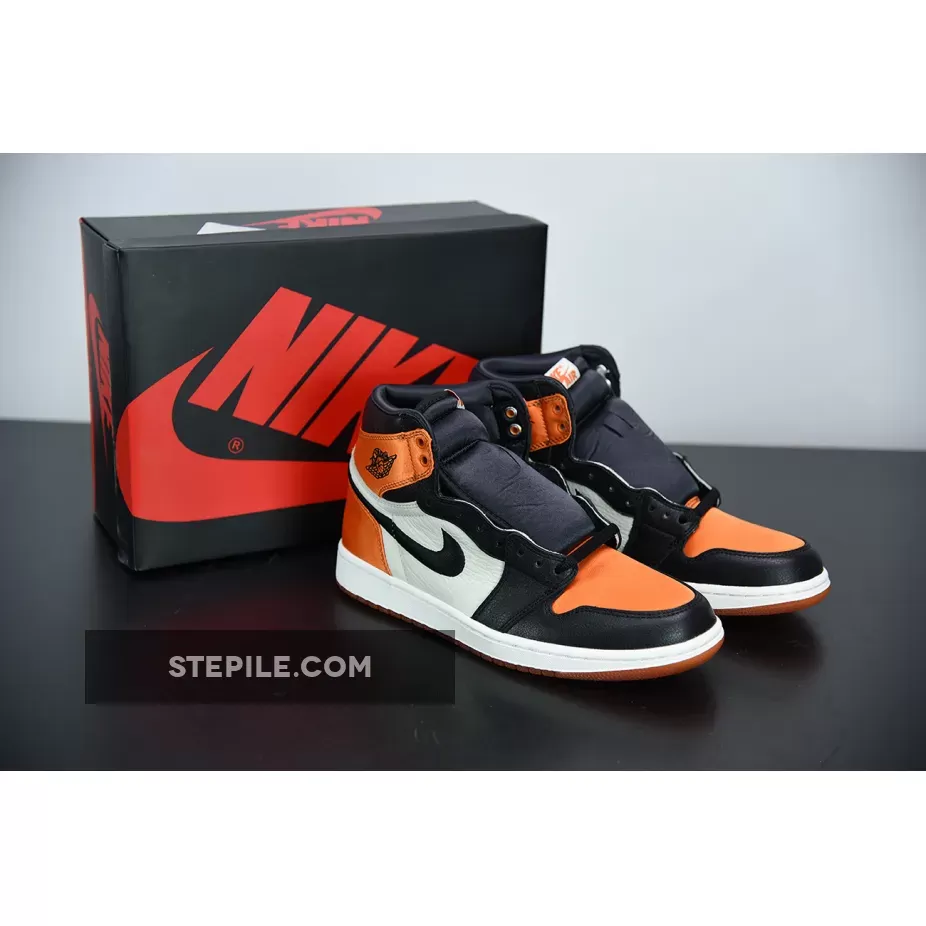 Air Jordan 1 'Satin Shattered Backboard' Black/Starfish-Sail-Black - jordan 1 retro high starfish