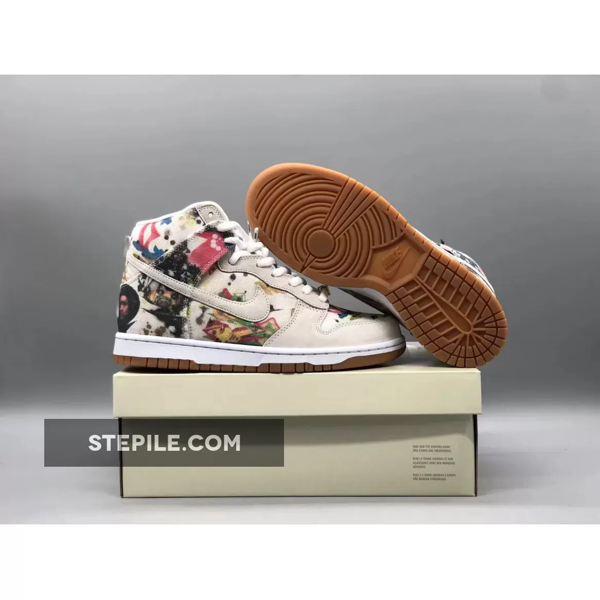 Supreme x Nike SB Dunk High Rammellzee White Multi-Color | nike sb colors