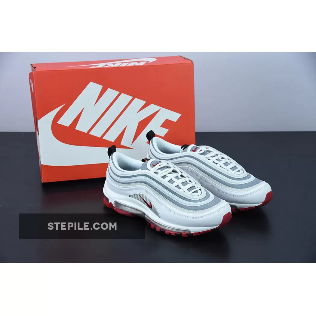 Nike Air Max 97 White Grey Red - nike air max 97 red