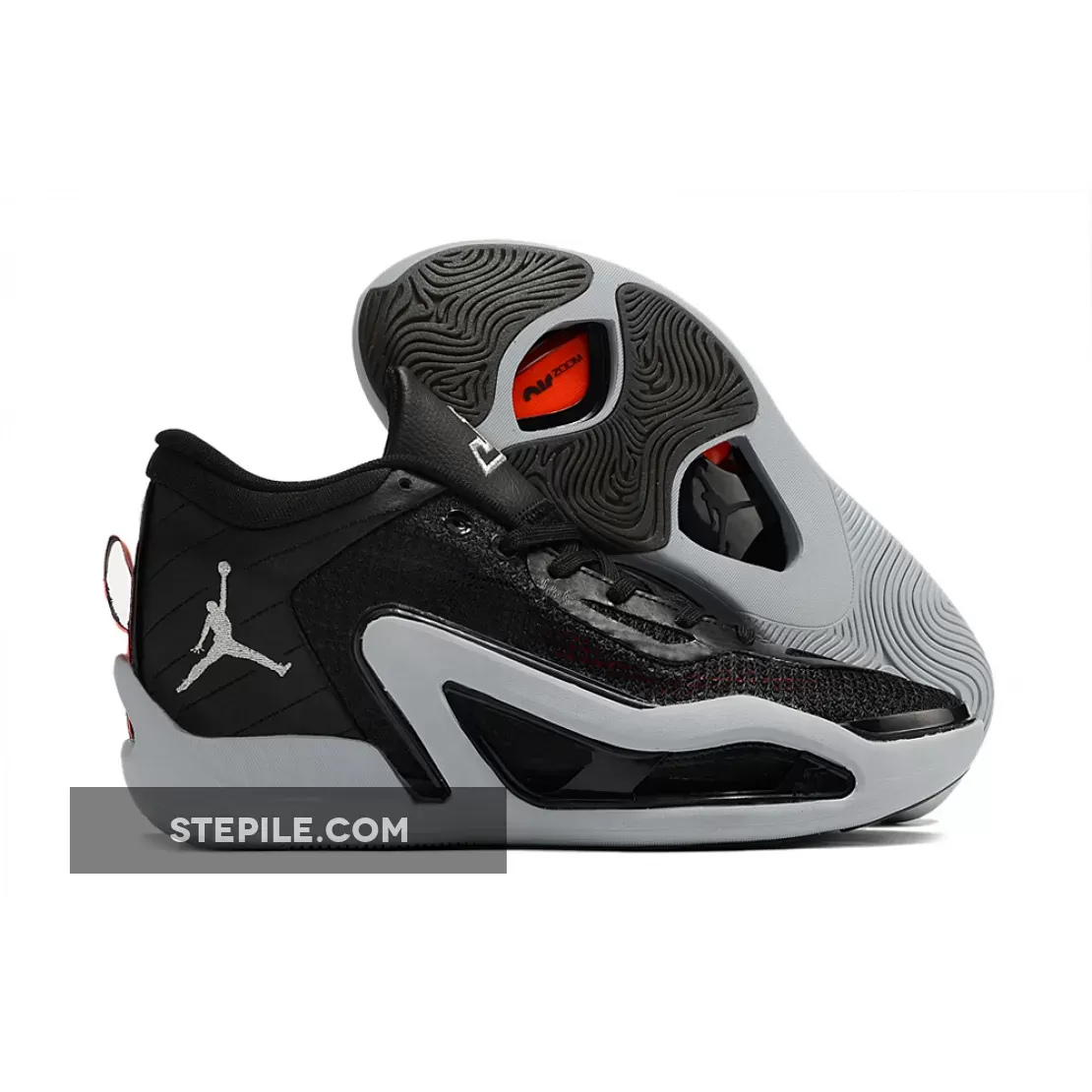 Jordan Tatum 1 'Old School' Black/Metallic Silver-Wolf Grey DZ3323-001 Cheap